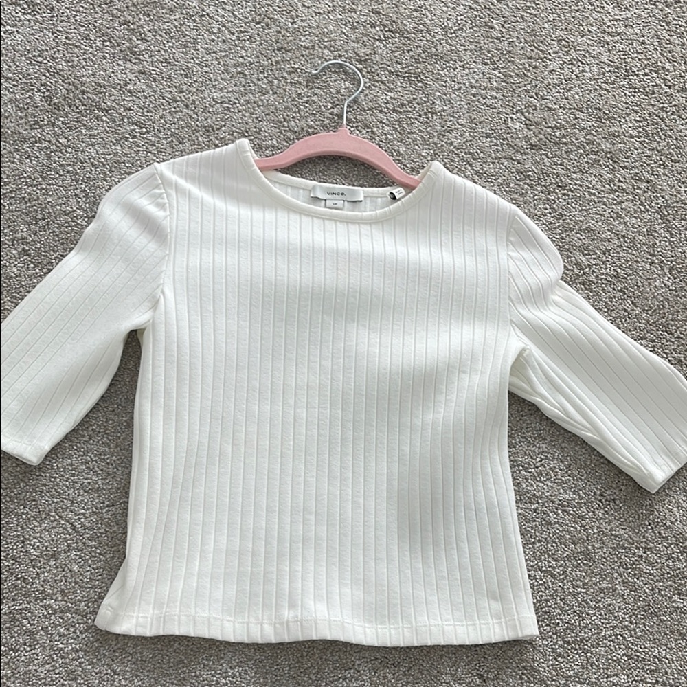 Vince ribbed 3/4 length size small top